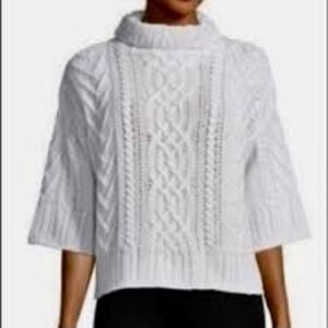 MaxMara Ivory Cowl Neck Sweater With Bracelet Sleeve
